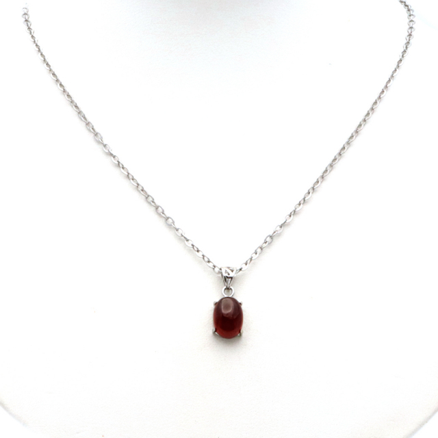ガーネット ネックレス オレンジ 天然石 ペンダント Silver925 柘榴石 パワーストーン 1月 誕生石 garnet
