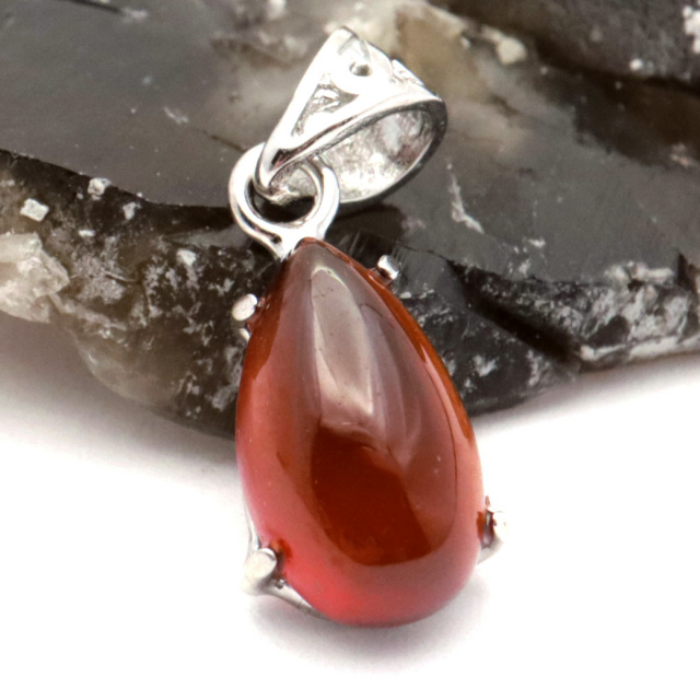 ガーネット ネックレス オレンジ 天然石 ペンダント Silver925 柘榴石 パワーストーン 1月 誕生石 garnet