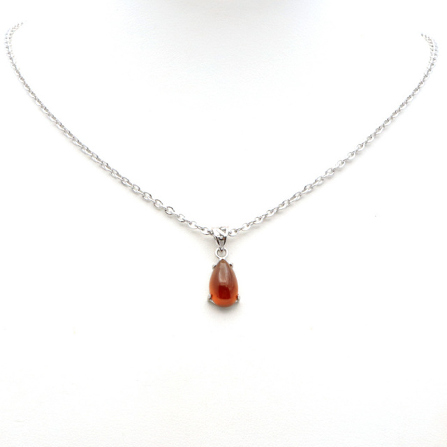 ガーネット ネックレス オレンジ 天然石 ペンダント Silver925 柘榴石 パワーストーン 1月 誕生石 garnet