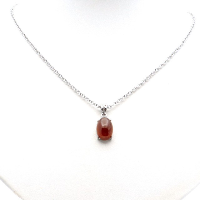 ガーネット ネックレス オレンジ 天然石 ペンダント Silver925 柘榴石 パワーストーン 1月 誕生石 garnet