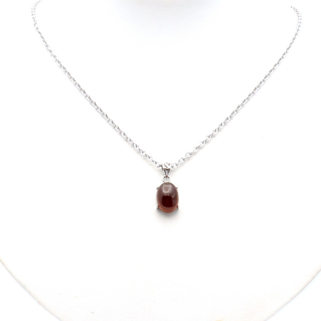 ガーネット ネックレス オレンジ 天然石 ペンダント Silver925 柘榴石 パワーストーン 1月 誕生石 garnet
