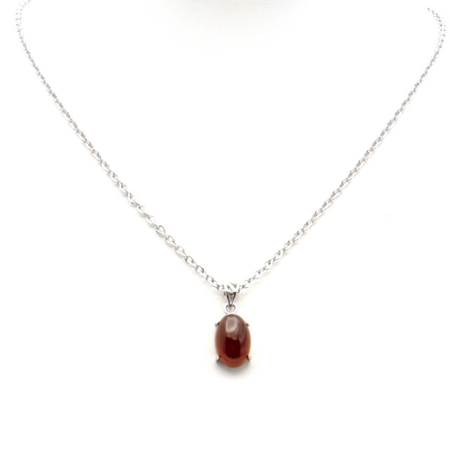 ガーネット ネックレス オレンジ 天然石 ペンダント Silver925 柘榴石 パワーストーン 1月 誕生石 garnet