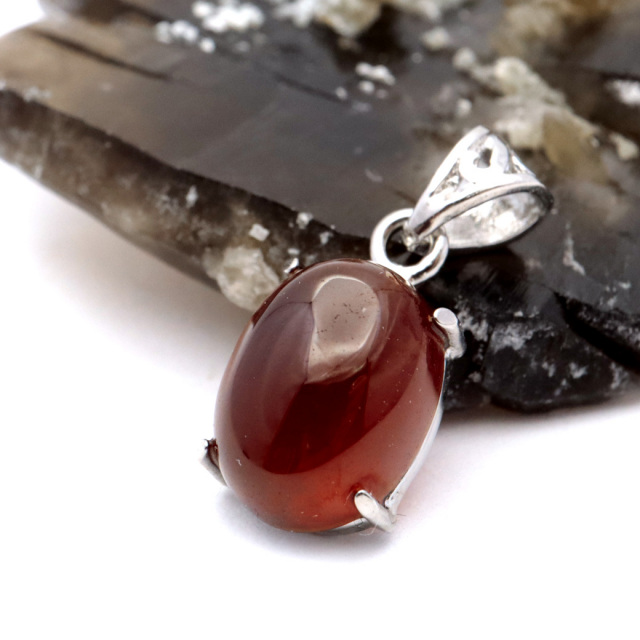 ガーネット ネックレス オレンジ 天然石 ペンダント Silver925 柘榴石 パワーストーン 1月 誕生石 garnet