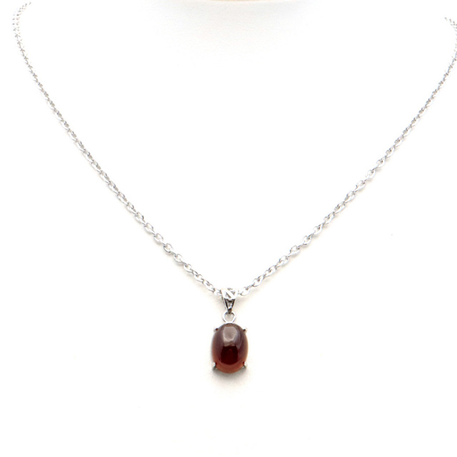 ガーネット ネックレス オレンジ 天然石 ペンダント Silver925 柘榴石 パワーストーン 1月 誕生石 garnet