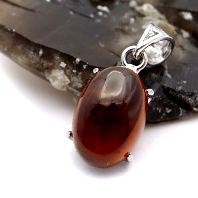 ガーネット ネックレス オレンジ 天然石 ペンダント Silver925 柘榴石 パワーストーン 1月 誕生石 garnet