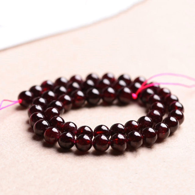 ガーネット 一連 ビーズ 1本売り6mm 3A 約65玉前後 柘榴石 ざくろいし 1月 誕生石 長さ38cm前後 パーツ ハンドメイド 手作り