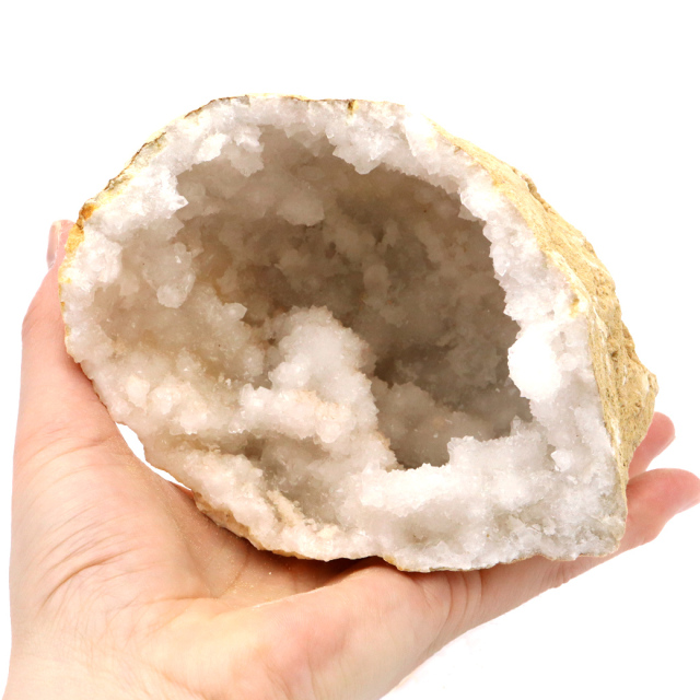 水晶 カルサイト 割れている ジオード ペア AAA 特大 1kg 晶洞 原石 モロッコ・スマラ産 パワーストーン ドーム 天然石