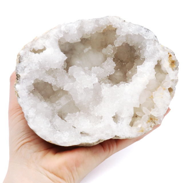 水晶 カルサイト 割れている ジオード ペア AAA 特大 1kg 晶洞 原石 モロッコ・スマラ産 パワーストーン ドーム 天然石