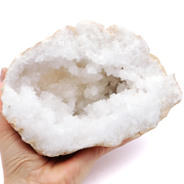 水晶 カルサイト 割れている ジオード ペア AAA 特大 1kg 晶洞 原石 モロッコ・スマラ産 パワーストーン ドーム 天然石