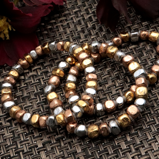 ギベオン 鉄隕石 メテオライト ブレスレット 6mm MIXカラー 宇宙から来た鉱物 パワーストーン シルバー ゴールド ピンクゴールド