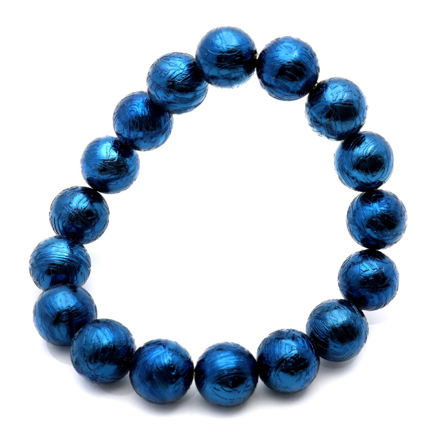 ギベオン 鉄隕石 ブレスレット 12mm メタリックブルー