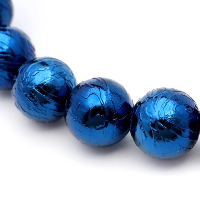 ギベオン 鉄隕石 メテオライト ブレスレット 8mm メタリックブルー 宇宙から来た鉱物