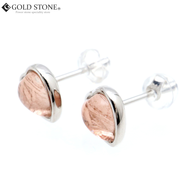 ギベオン 隕石 ピアス レディース ハート ピンクゴールド 宇宙から来た鉱物 両耳用 シルバー925