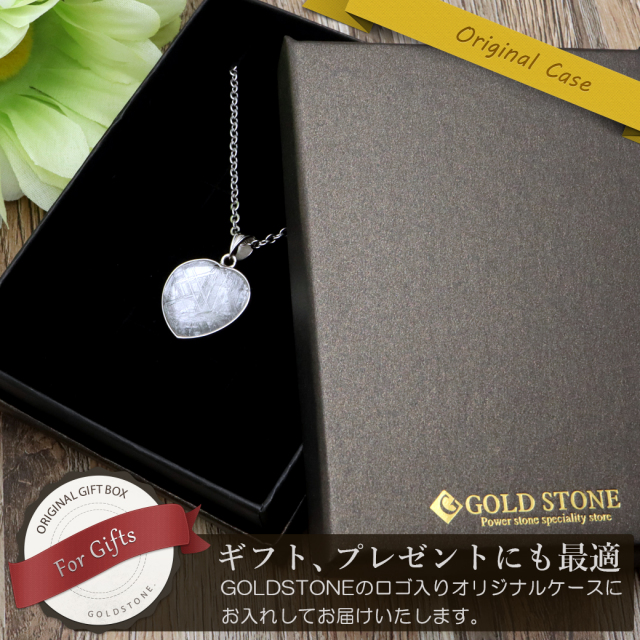 ギベオン ペンダント ハート型 隕石 メテオライト 宇宙 Silver925 チェーン付き