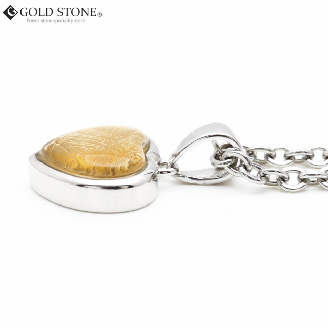 ギベオン 隕石 ネックレス 天然石 ペンダント ゴールド ナミビア産 ハート 心型 Silver925 パワーストーン