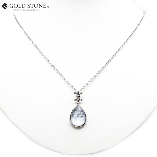 ギベオン 隕石 ペンダント シルバー SILVER925製 ペアシェイプ 百合モチーフ