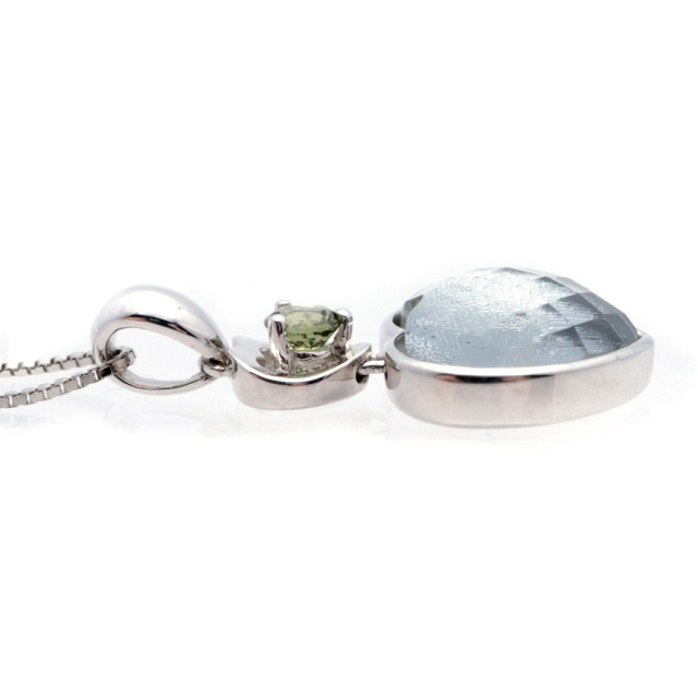 ギベオン 隕石 ネックレス ハート 天然石 ペンダント モルダバイト付き Silver925 メテオライト
