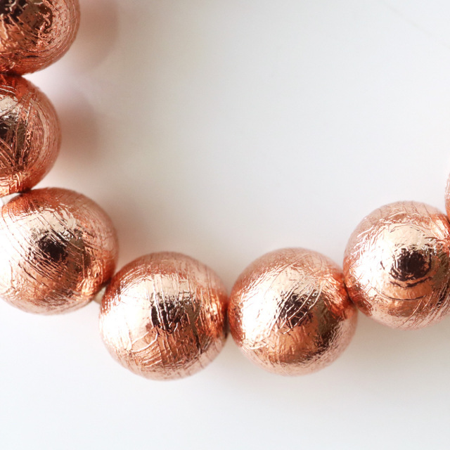 ギベオン 鉄隕石 メテオライト ブレスレット 6mm ピンクゴールド 宇宙