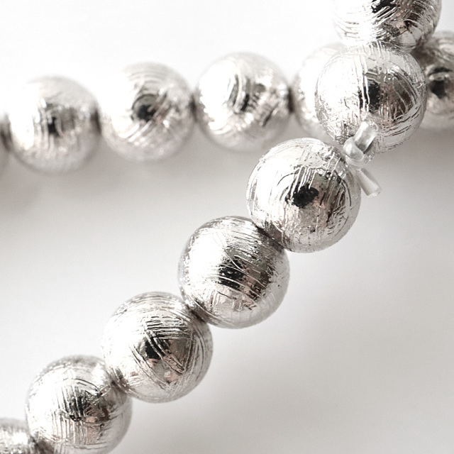 ギベオン 鉄隕石 メテオライト ブレスレット 6mm シルバー 宇宙