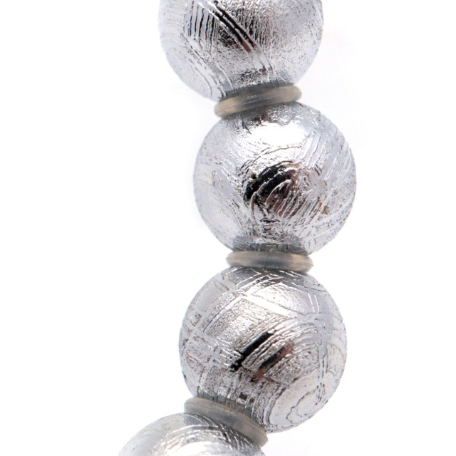 ギベオン 鉄隕石 メテオライト ブレスレット 8mm ナミビア産 シルバー