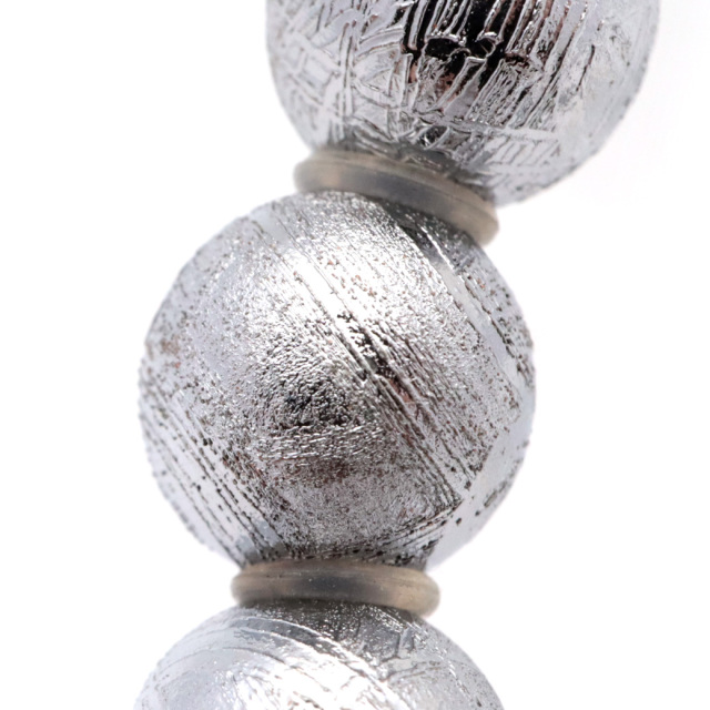 ギベオン 鉄隕石 メテオライト ブレスレット 8mm ナミビア産 シルバー