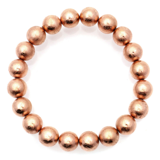 ギベオン 鉄隕石 メテオライト ブレスレット 10mm ピンクゴールド 鑑別書付き 宇宙から来た鉱物