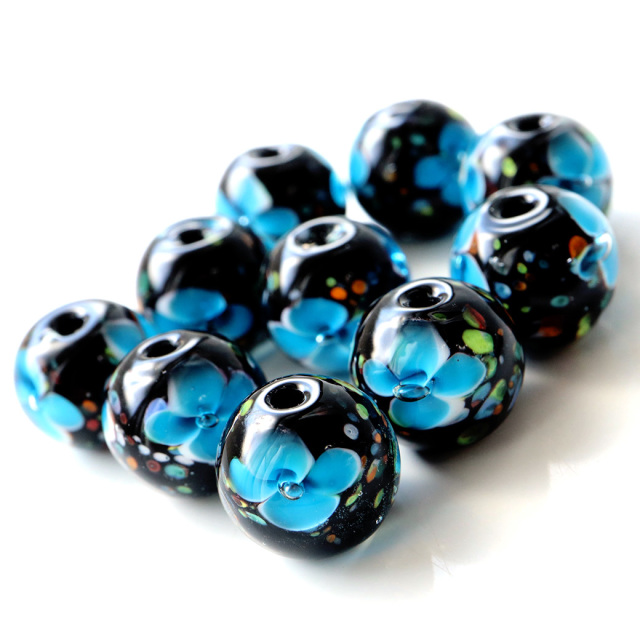 とんぼ玉 ビーズ 粒売り 1粒 10mm 水色 