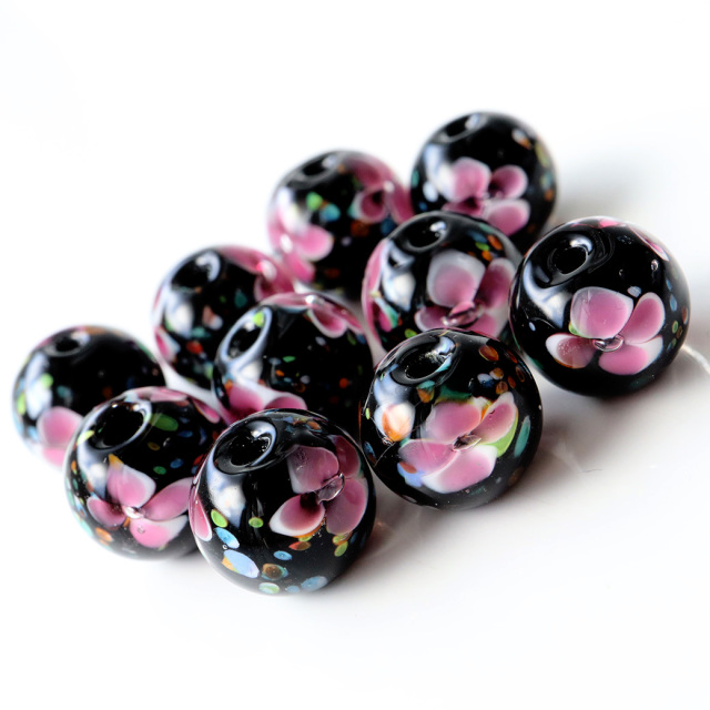 とんぼ玉 ビーズ 粒売り 1粒 10mm 桃色 ピンク