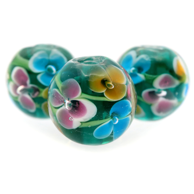 とんぼ玉 花柄 ビーズ 12mm 夏 お祭り 綺麗 和 ブレスレット ピアス ペンダント ネックレス ヘアピン 制作 ハンドメイド