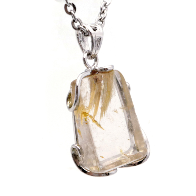 ルチルクォーツ ペンダント ゴールドルチル 天然石 ネックレス パワーストーン Silver925 針水晶 金運 贈り物 1点物 ギフト プレゼント