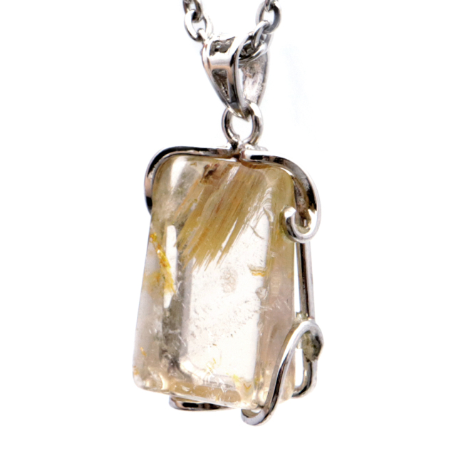 ルチルクォーツ ペンダント ゴールドルチル 天然石 ネックレス パワーストーン Silver925 針水晶 金運 贈り物 1点物 ギフト プレゼント