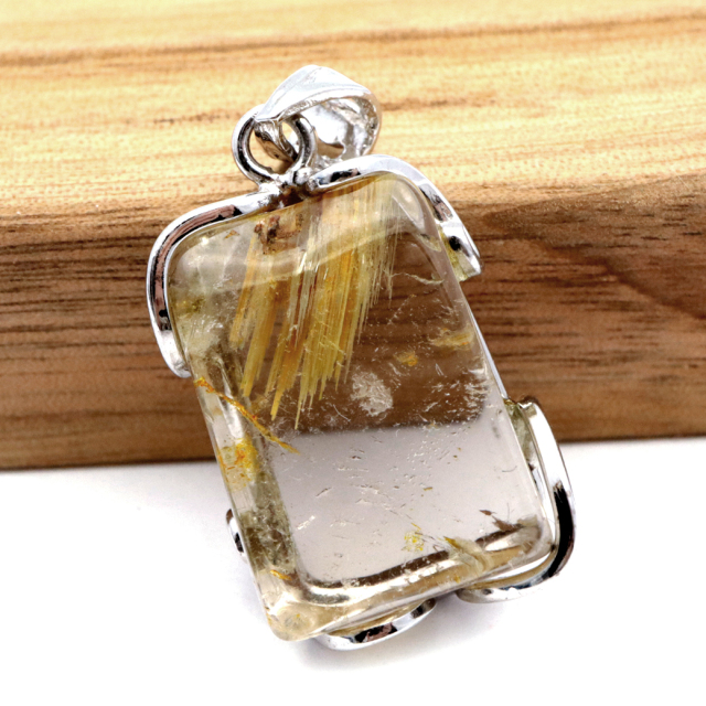 ルチルクォーツ ペンダント ゴールドルチル 天然石 ネックレス パワーストーン Silver925 針水晶 金運 贈り物 1点物 ギフト プレゼント