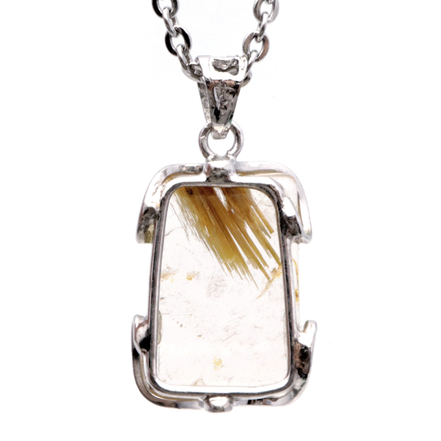 ルチルクォーツ ペンダント ゴールドルチル 天然石 ネックレス パワーストーン Silver925 針水晶 金運 贈り物 1点物 ギフト プレゼント