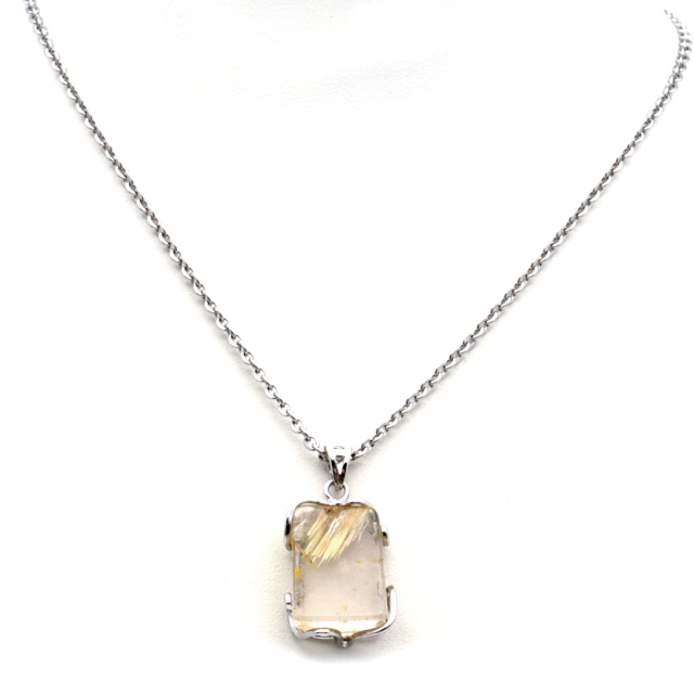 ルチルクォーツ ペンダント ゴールドルチル 天然石 ネックレス パワーストーン Silver925 針水晶 金運 贈り物 1点物 ギフト プレゼント