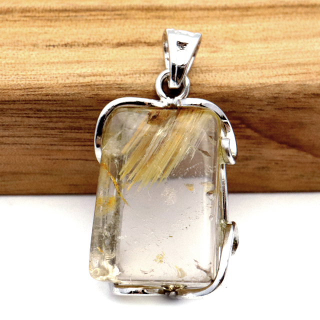 ルチルクォーツ ペンダント ゴールドルチル 天然石 ネックレス パワーストーン Silver925 針水晶 金運 贈り物 1点物 ギフト プレゼント