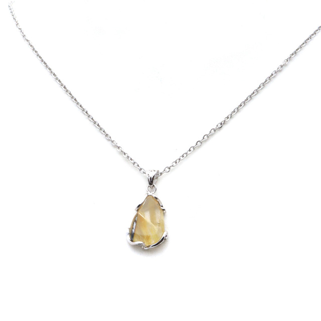 ルチルクォーツ ペンダント ゴールドルチル 天然石 ネックレス Silver925 針水晶 金運 贈り物 クリスマス プレゼント