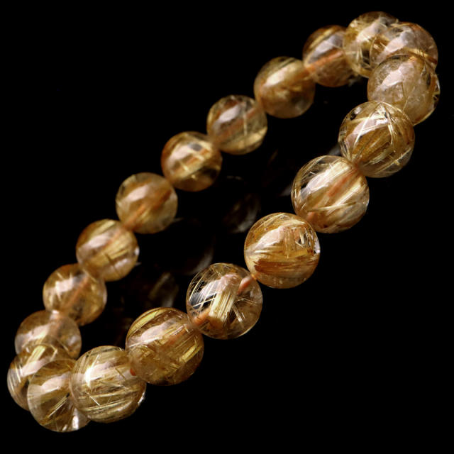 タイチン ルチルクォーツ ブレスレット 10mm 太金針 水晶 天然石 パワーストーン 金運 父の日 プレゼント