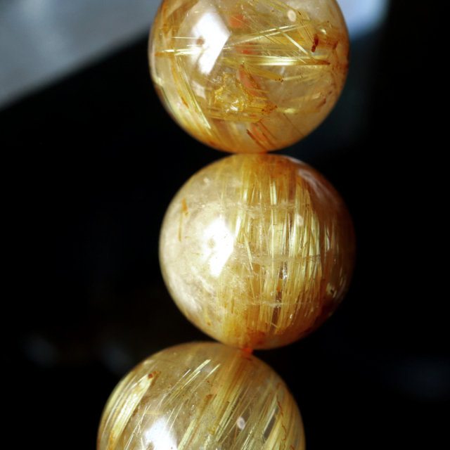 タイチン ルチルクォーツ ブレスレット 太金針 水晶 天然石 パワーストーン 金運
