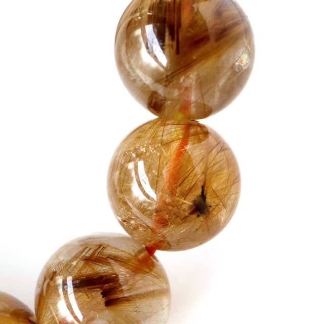 タイガー ルチルクォーツ ブレスレット 12mm AAA 天然石 ブラジル産 ブラウン タイチン パワーストーン