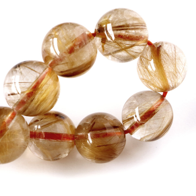 タイガー ルチルクォーツ ブレスレット 12mm AAA 天然石 ブラジル産 ブラウン タイチン パワーストーン