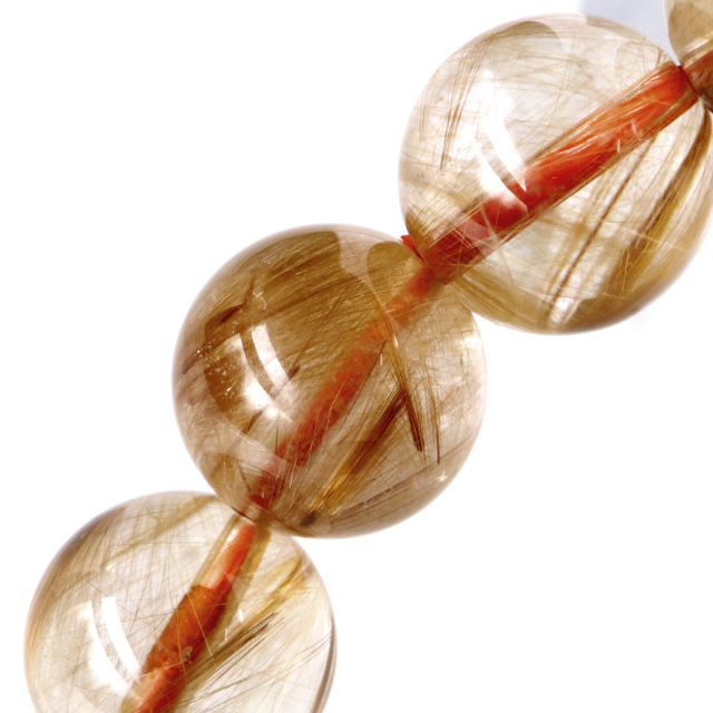 タイガー ルチルクォーツ ブレスレット 12mm AAA 天然石 ブラジル産 ブラウン タイチン パワーストーン