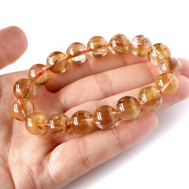 高級天然石 ブラウンタイチンルチル ブレスレット ２㌢ビッグサイズ❢ bruc-b107-1.jpg