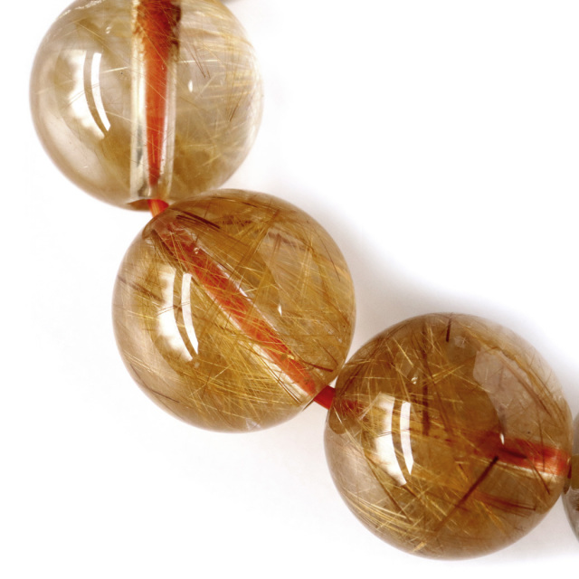 タイガー ルチルクォーツ ブレスレット 12mm AAA 天然石 ブラジル産 ブラウン タイチン パワーストーン