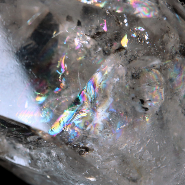 ハーキマーダイヤモンド ハーキマー水晶 75g 大粒 原石 アメリカ・ニューヨーク州産 原石 レインボー 虹入り 両晶 ダブルポイント