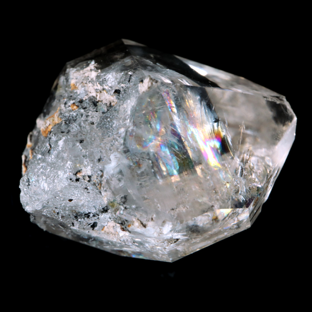 ハーキマーダイヤモンド ハーキマー水晶 75g 大粒 原石 アメリカ・ニューヨーク州産 原石 レインボー 虹入り 両晶 ダブルポイント