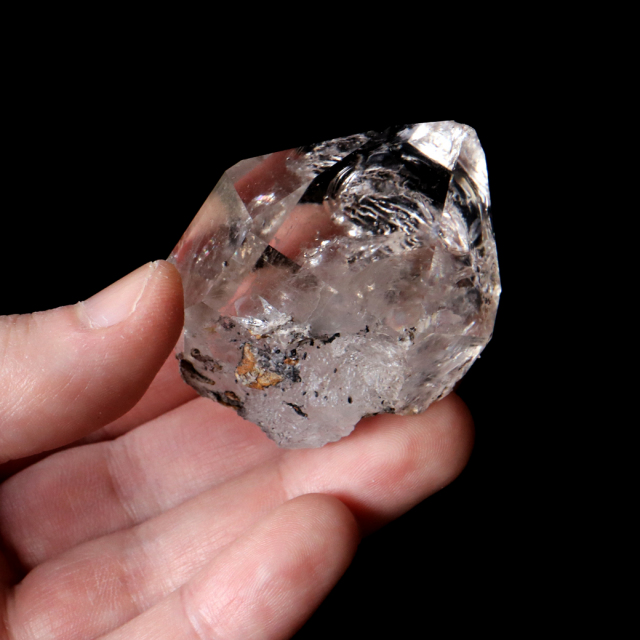 ハーキマーダイヤモンド ハーキマー水晶 75g 大粒 原石 アメリカ・ニューヨーク州産 原石 レインボー 虹入り 両晶 ダブルポイント