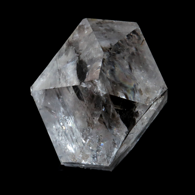 ハーキマーダイヤモンド ハーキマー水晶 75g 大粒 原石 アメリカ・ニューヨーク州産 原石 レインボー 虹入り 両晶 ダブルポイント