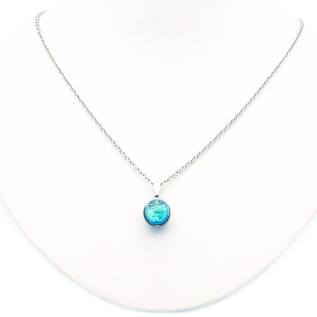 光る ハテルマブルー ホタルガラス ネックレス 沖縄 琉球 お土産 波照間島