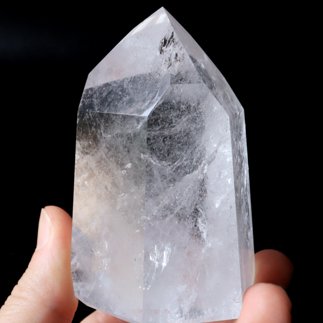 レムリアンシード 水晶 六角柱 ポイント 全面研磨 磨き 1点もの 虹入り レインボー 天然石 ブラジル バイーア州産 証明書付き