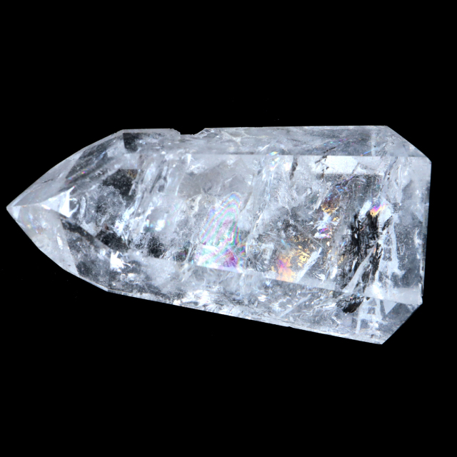 レムリアンシード 水晶 六角柱 ポイント 全面研磨 磨き 1点もの 虹入り レインボー 天然石 ブラジル バイーア州産 証明書付き